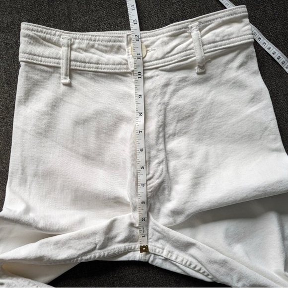 Zara The Marine Straight White Raw Hem Wide Leg High Waist Jeans - Picture 11 of 11